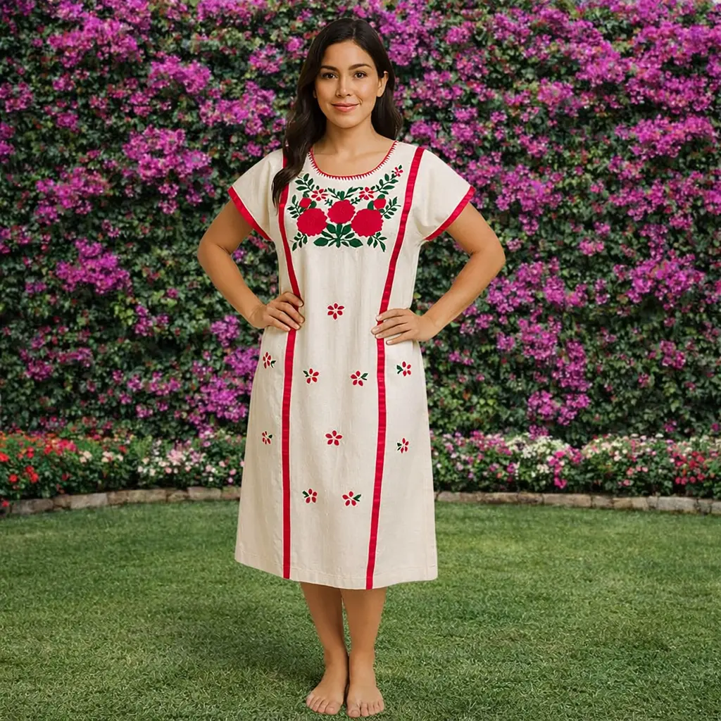 Huipil de Zacatepec, Oaxaca (Rojo)