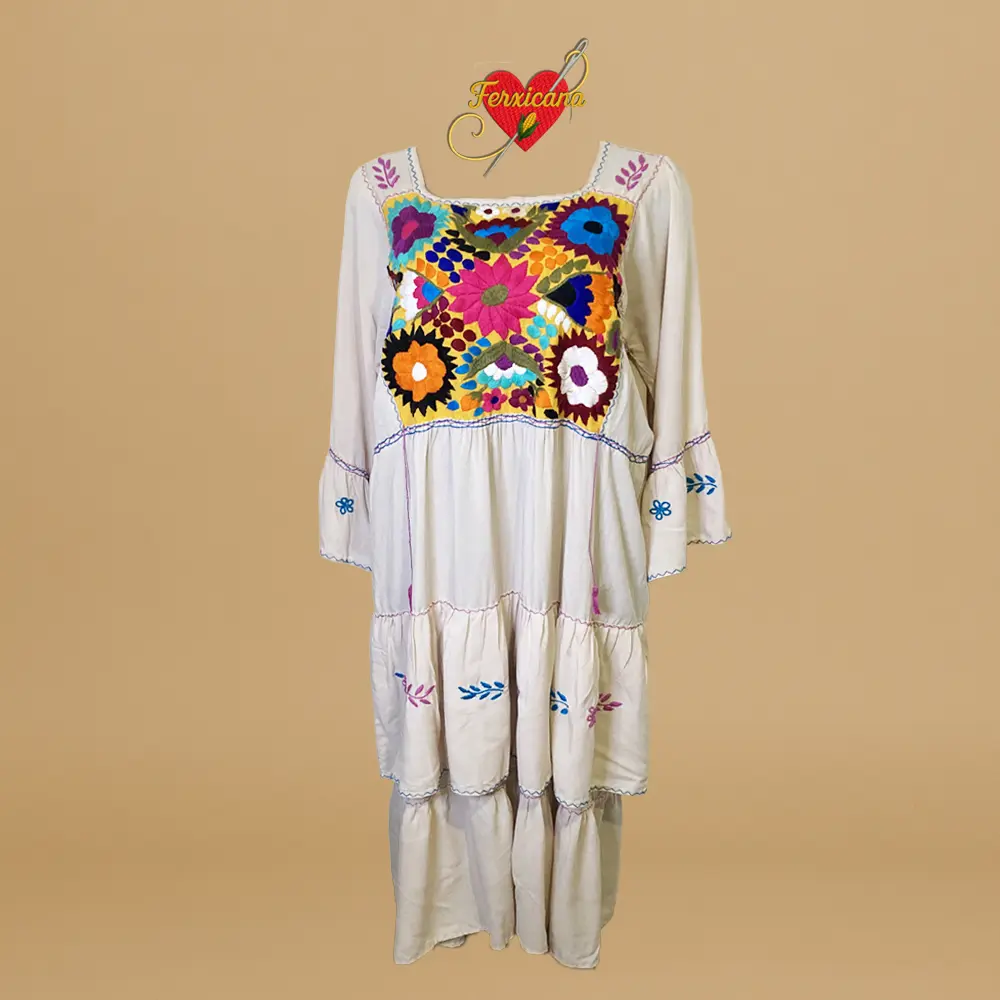 Vestido “Flores del Valle” – Bordado artesanal de Oaxaca