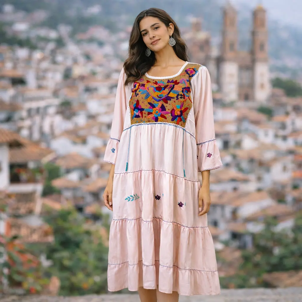 Vestido “Jardín de los Sueños” – Bordado artesanal de Oaxaca