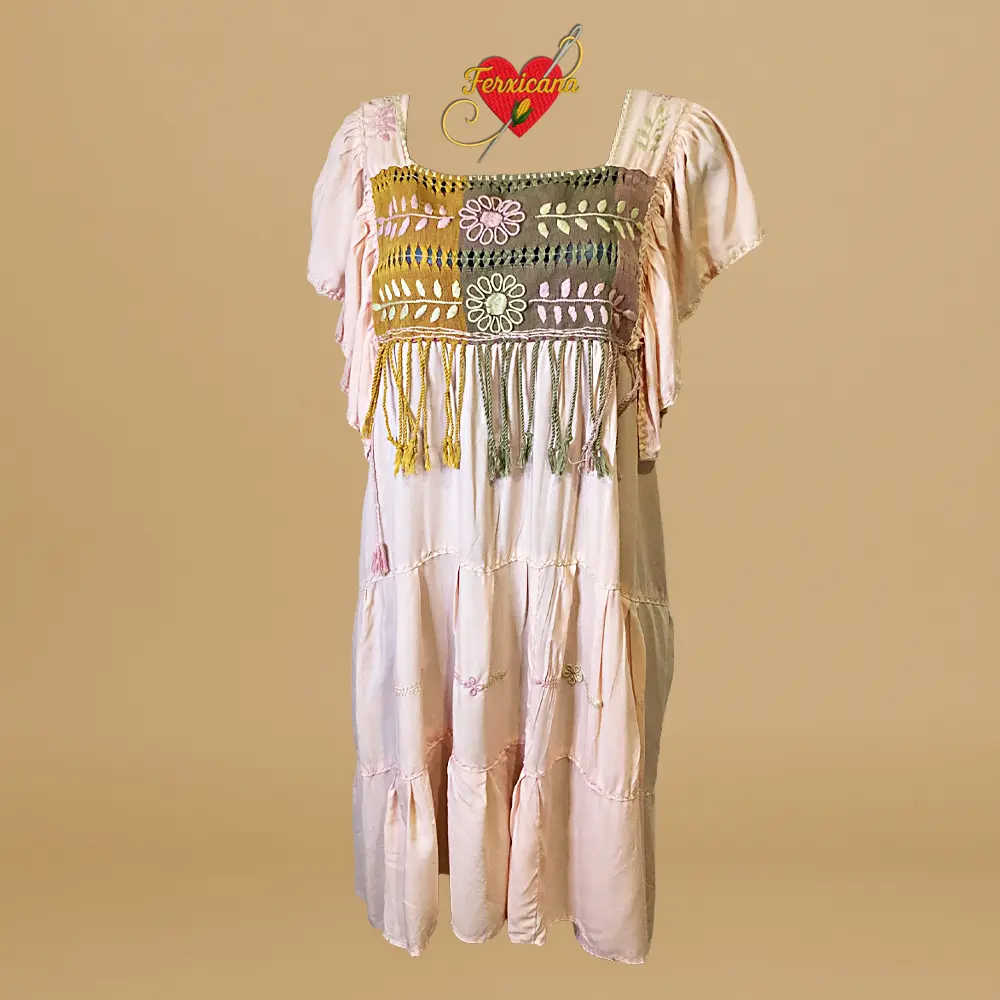 Vestido “Flores del Amanecer” – Bordado artesanal de Chiapas