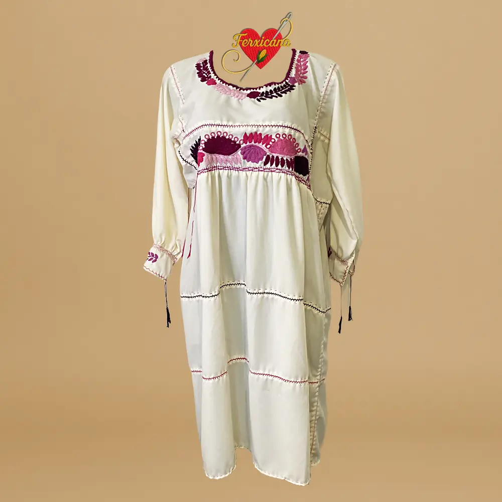 Vestido “Luna de Niebla” – Bordado artesanal de Chiapas