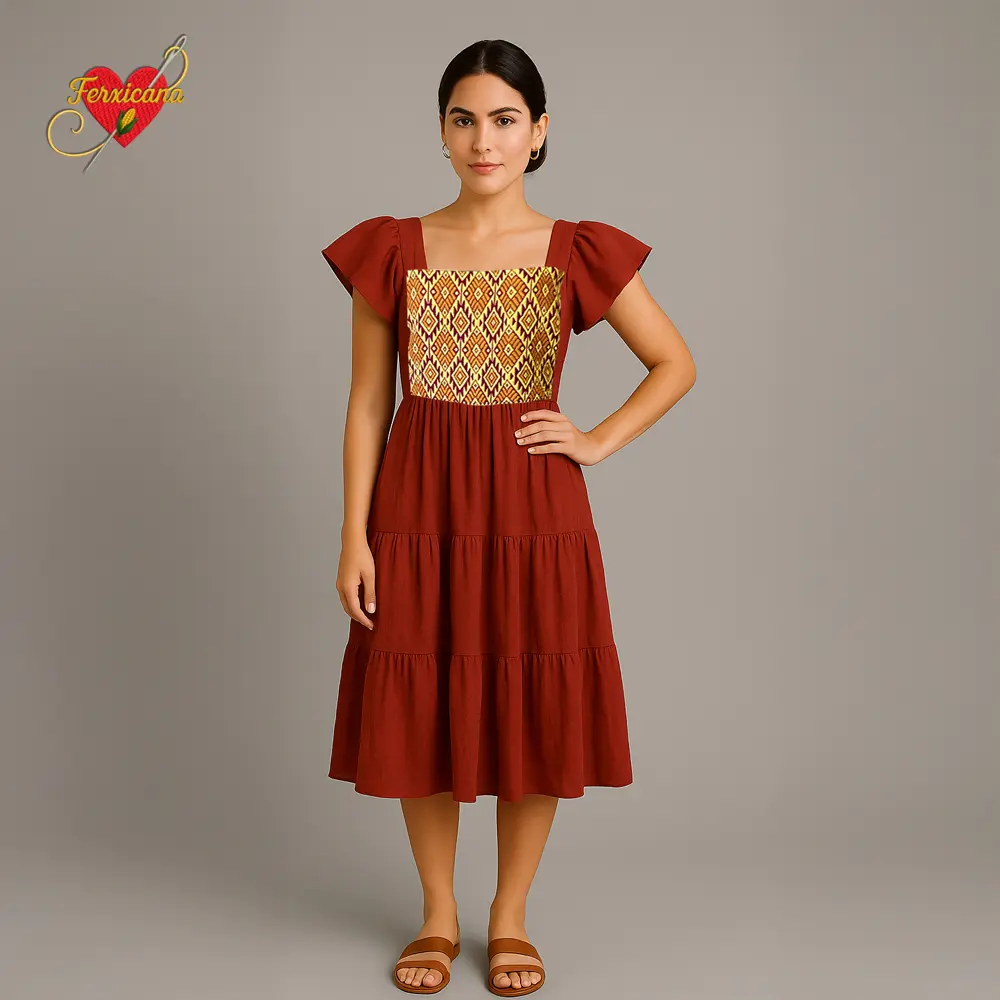 Vestido “Tierra Viva” – Bordado  en Telar de Cintura de Chiapas