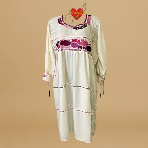 Vestido “Luna de Niebla” – Bordado artesanal de Chiapas